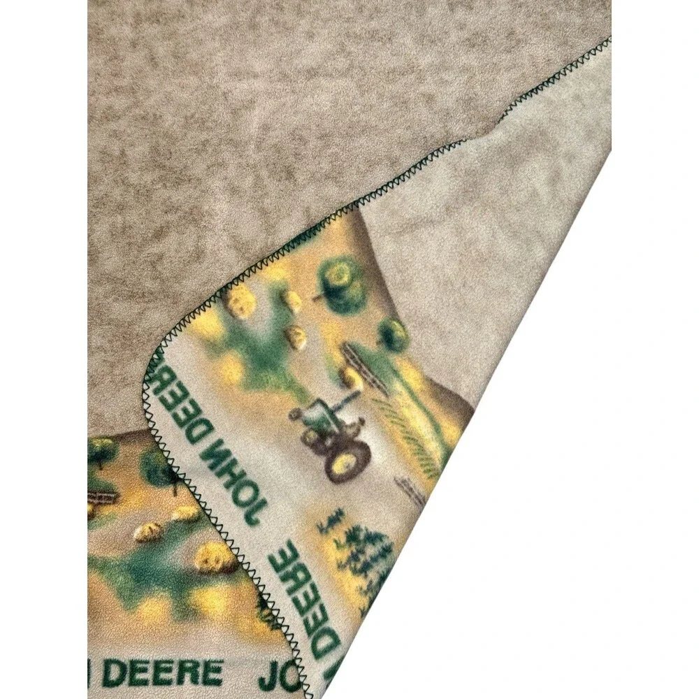 John Deere Fleece Throw Blanket USA 58